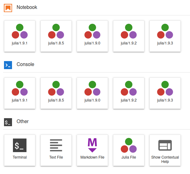 available julia kernels on jupyter lab