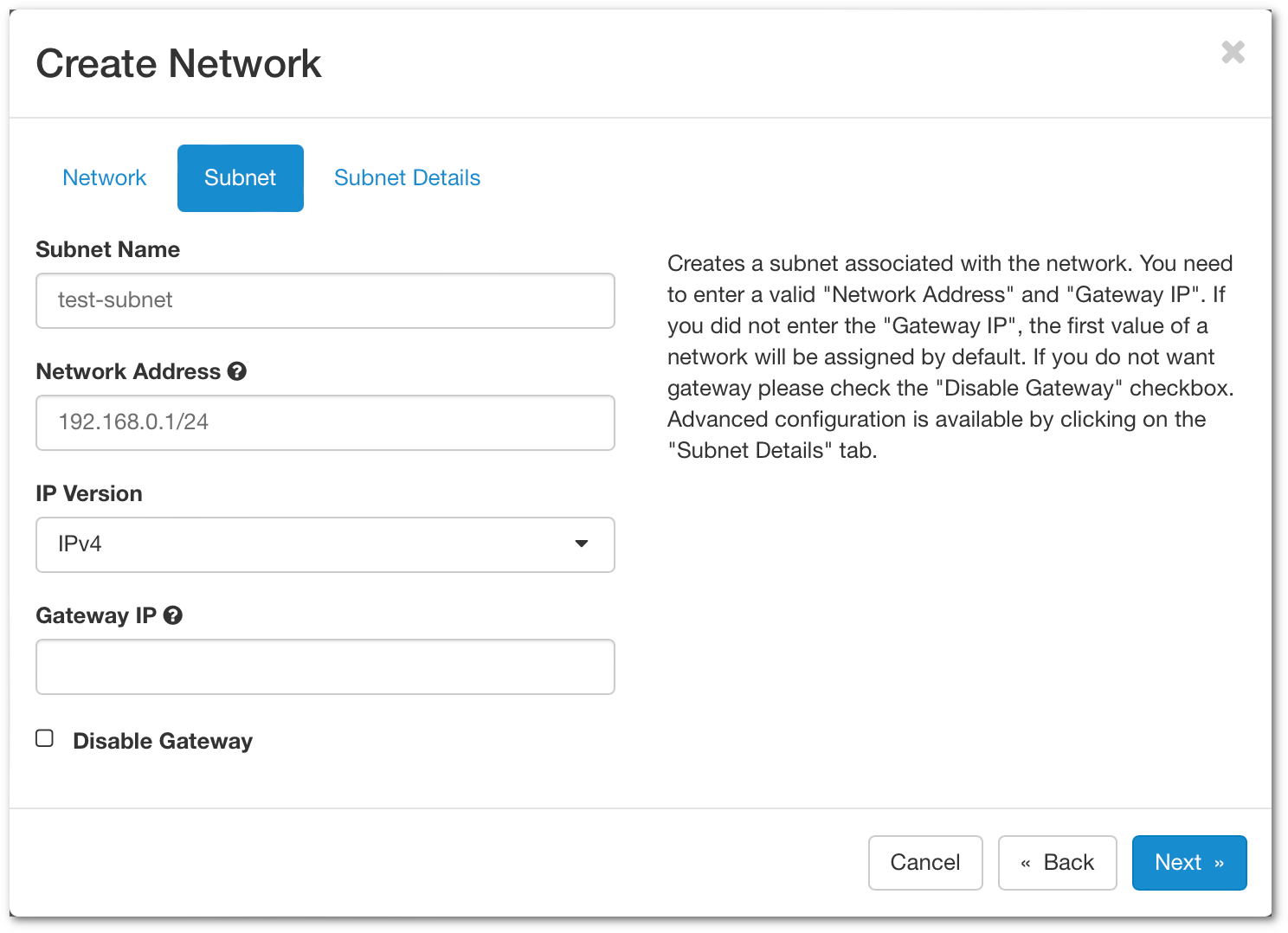 Create subnet on Pouta