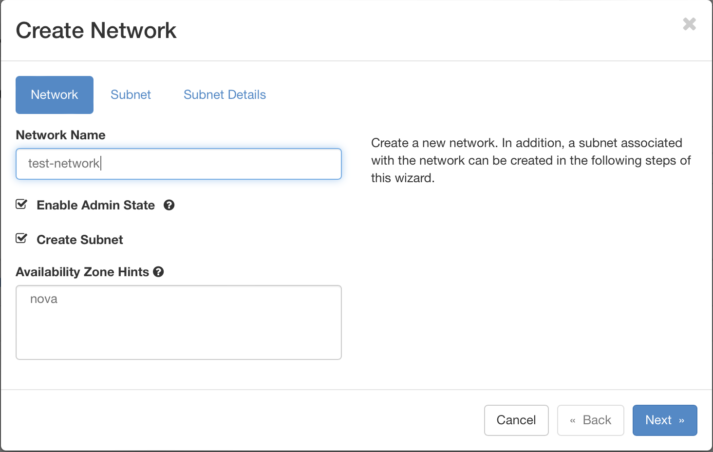 Create network on Pouta