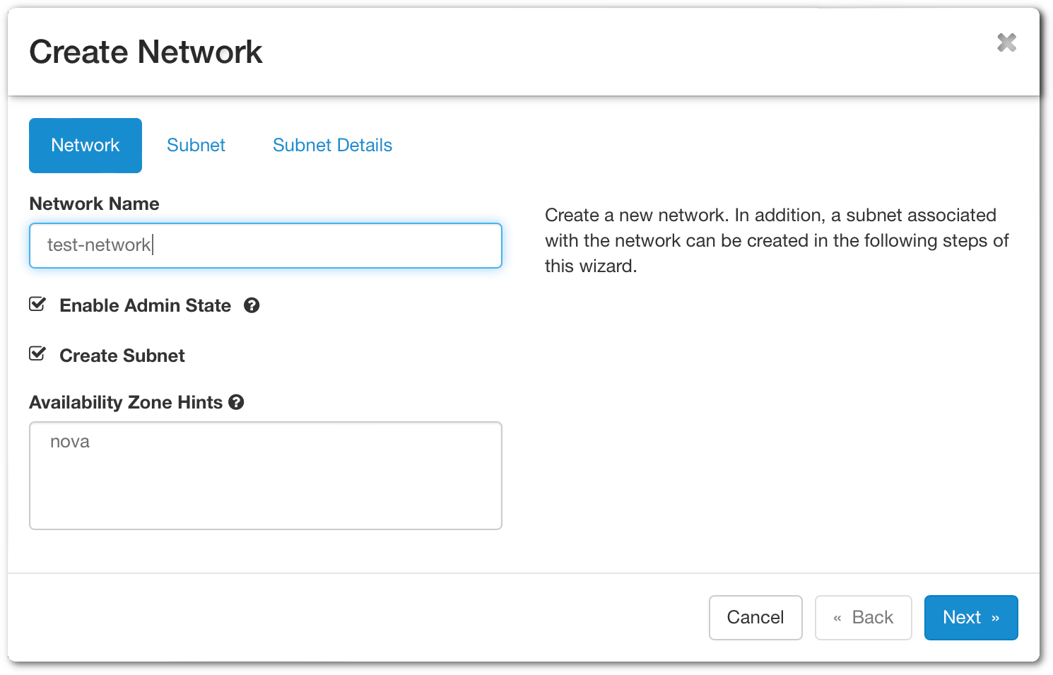 Create network on Pouta