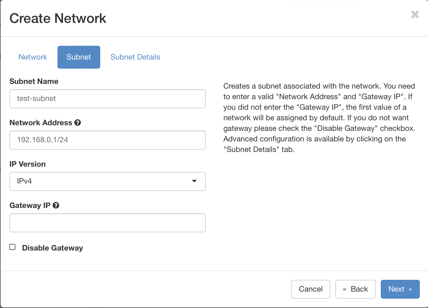 Create subnet on Pouta