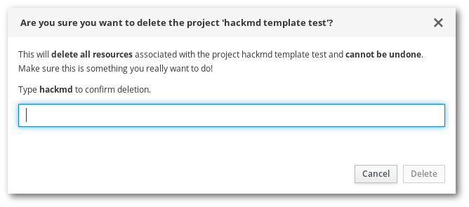 Project name dialog